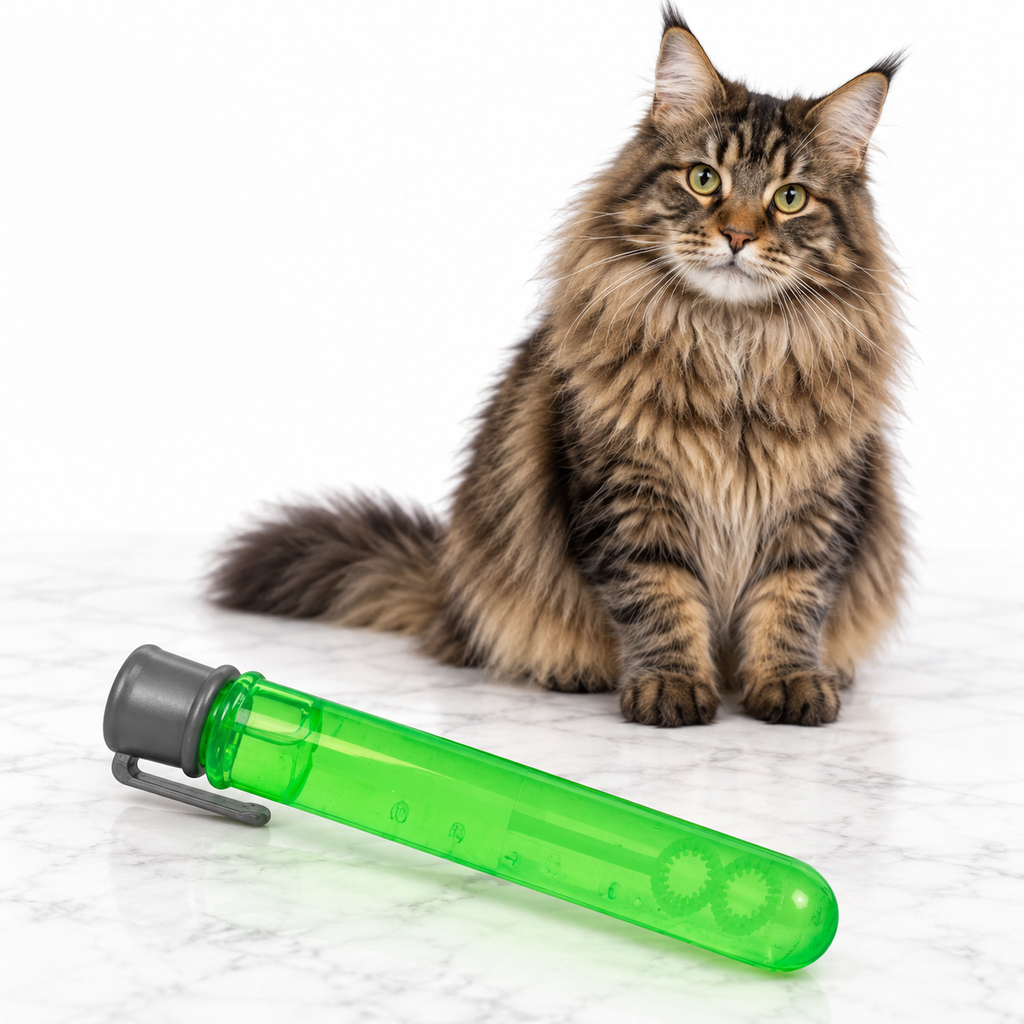 Pet Qwerks Catnip IncrediBubbles for Cats — maine coon brown