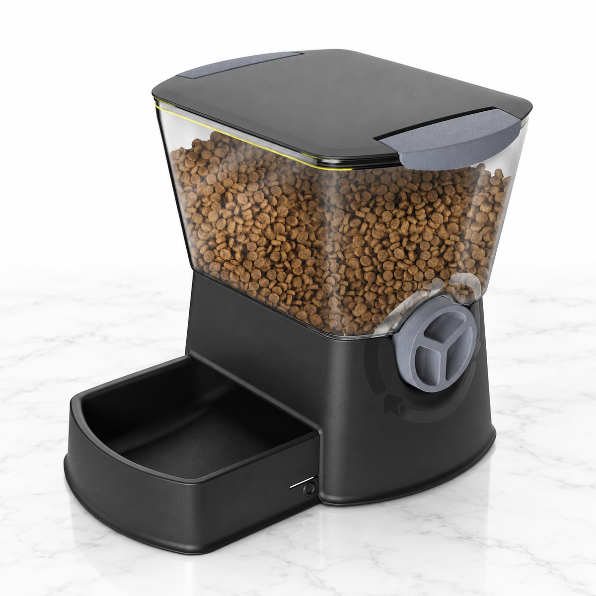 Nano Click Manual Pet Feeder, Black — hero marble