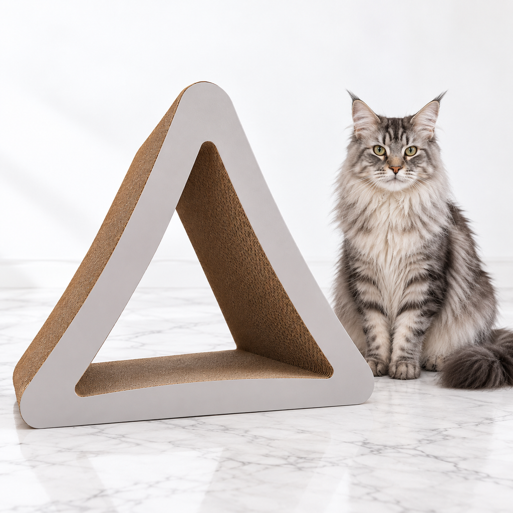 PetFusion 3-Sided Vertical Cat Scratching Post Warm Gray Large — maine coon silver