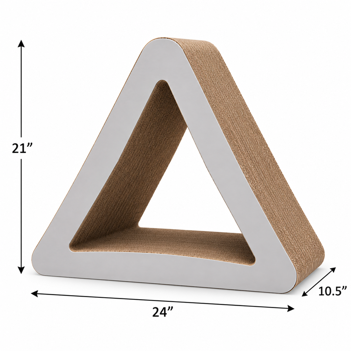 PetFusion 3-Sided Vertical Cat Scratching Post Warm Gray Large — dimensions inches
