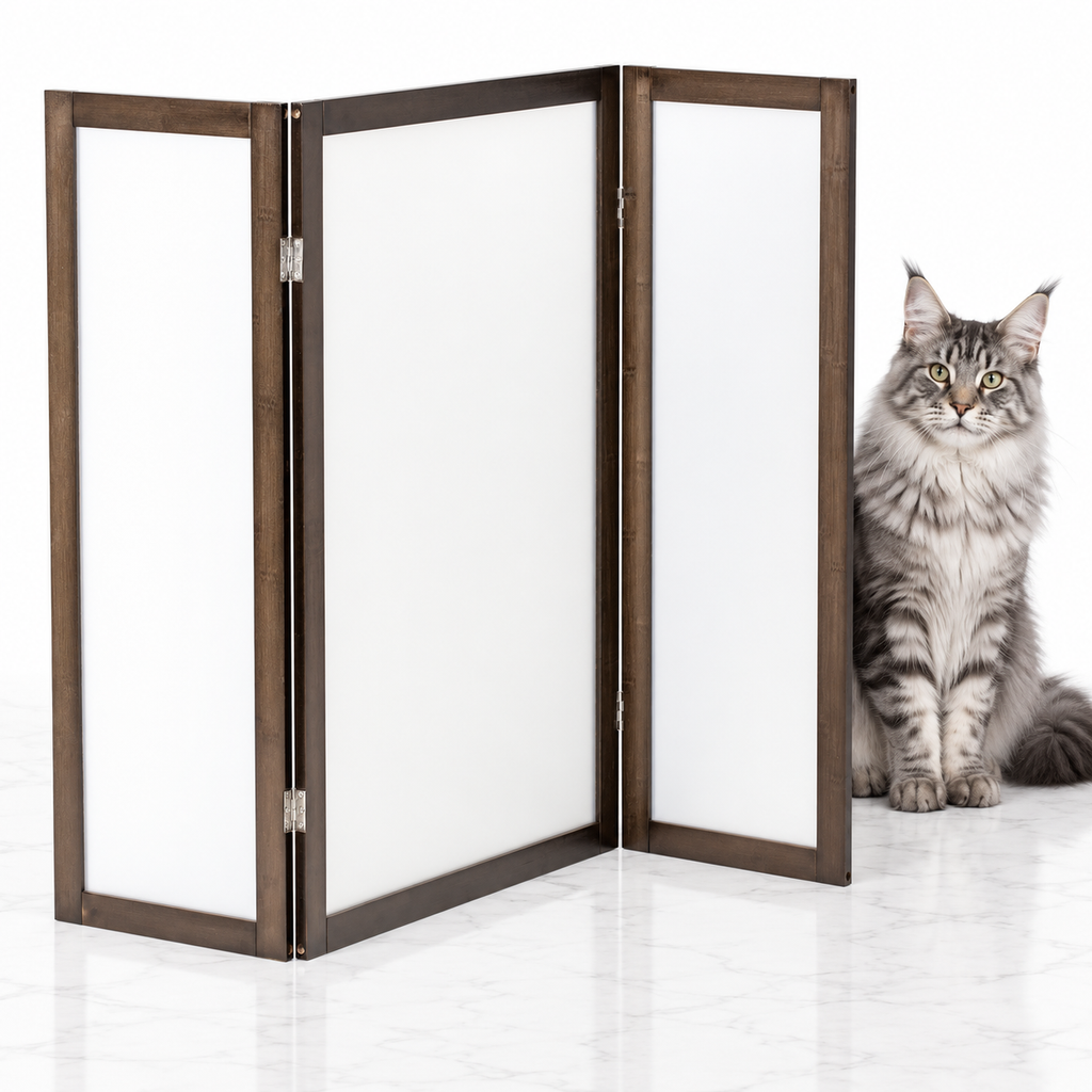 PetFusion Modest Privacy Screen, Brown — maine coon silver