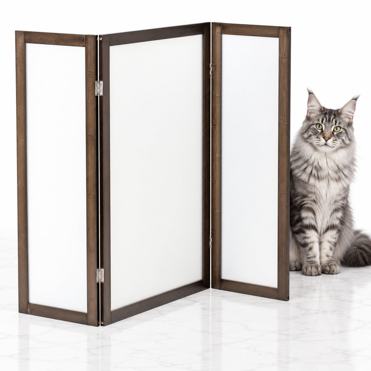PetFusion Modest Privacy Screen, Brown — maine coon silver