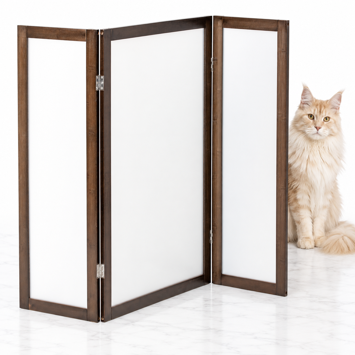 PetFusion Modest Privacy Screen, Brown — maine coon cream