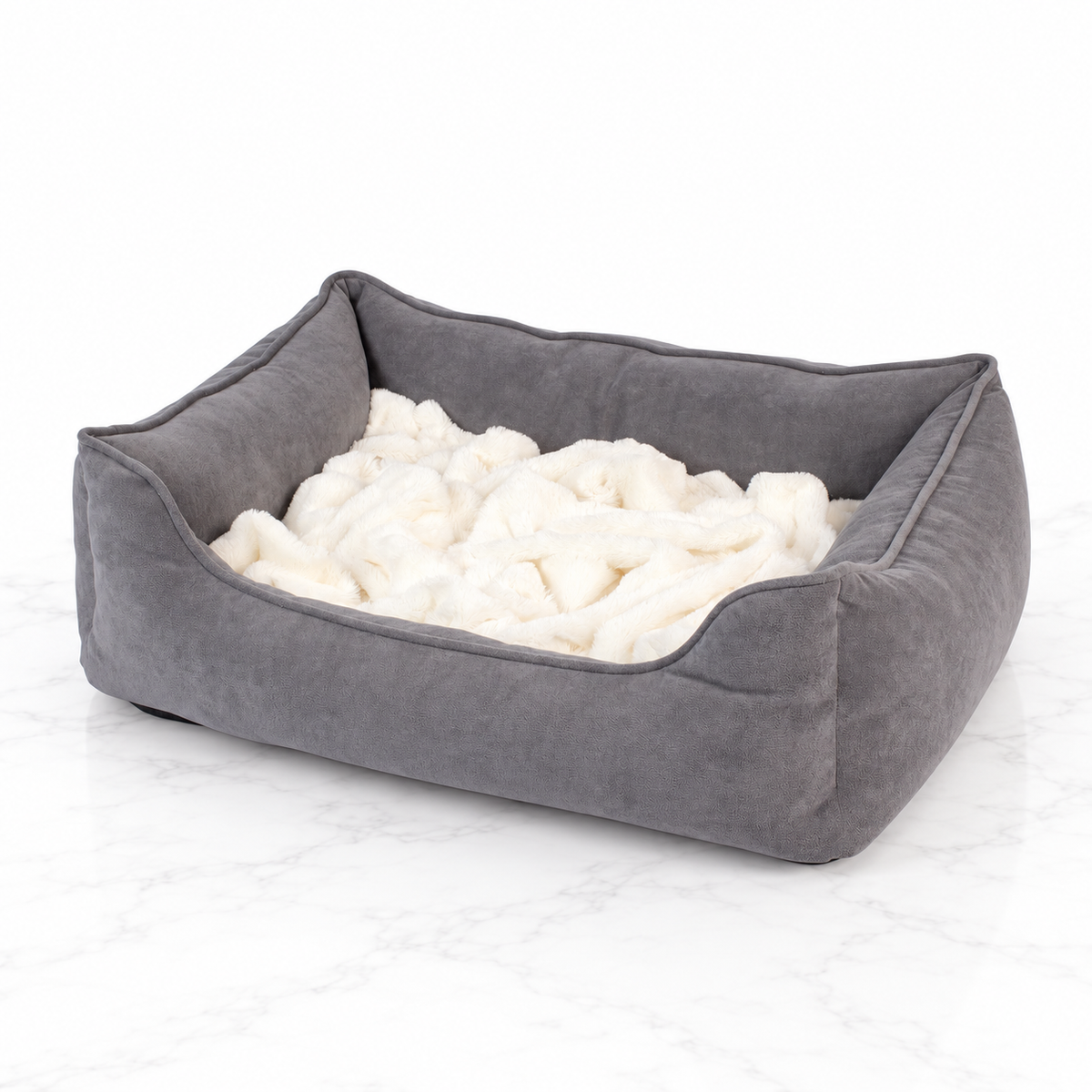 PetFusion Calming Cuddler Bed, Gray — hero marble