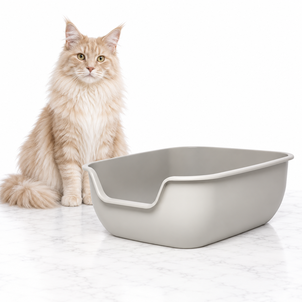 PetFusion BetterBox, Gray, Single Litter Box — maine coon cream
