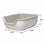PetFusion BetterBox, Gray, Single Litter Box — dimensions inches
