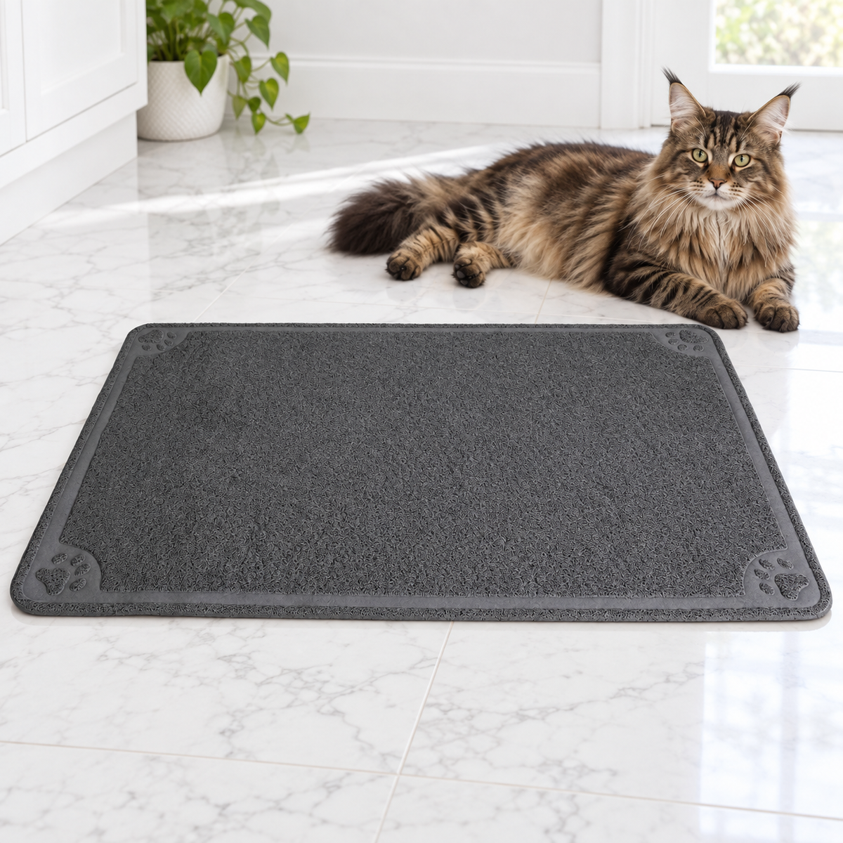 Petmate Extra Large Litter Catcher Mat, Stone — maine coon brown