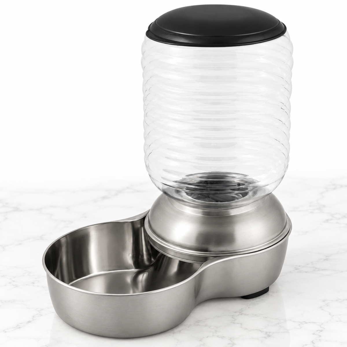 Petmate 5 lb Stainless Steel Replendish Feeder — hero marble