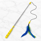 JW Flutter-ee Feathers Telescopic Cat Wand, Yellow — hero marble