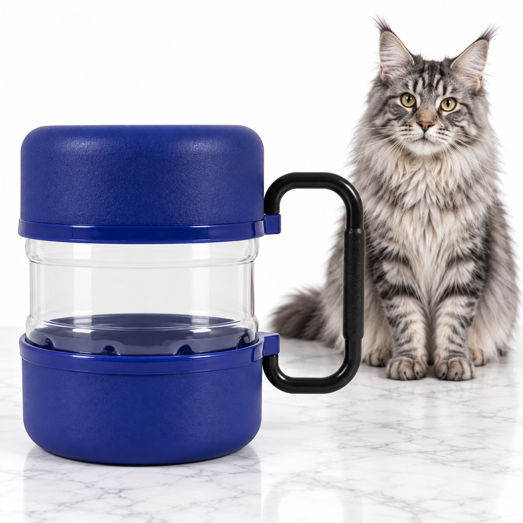 Vittles Vault Travel-Tainer, Blue — maine coon silver