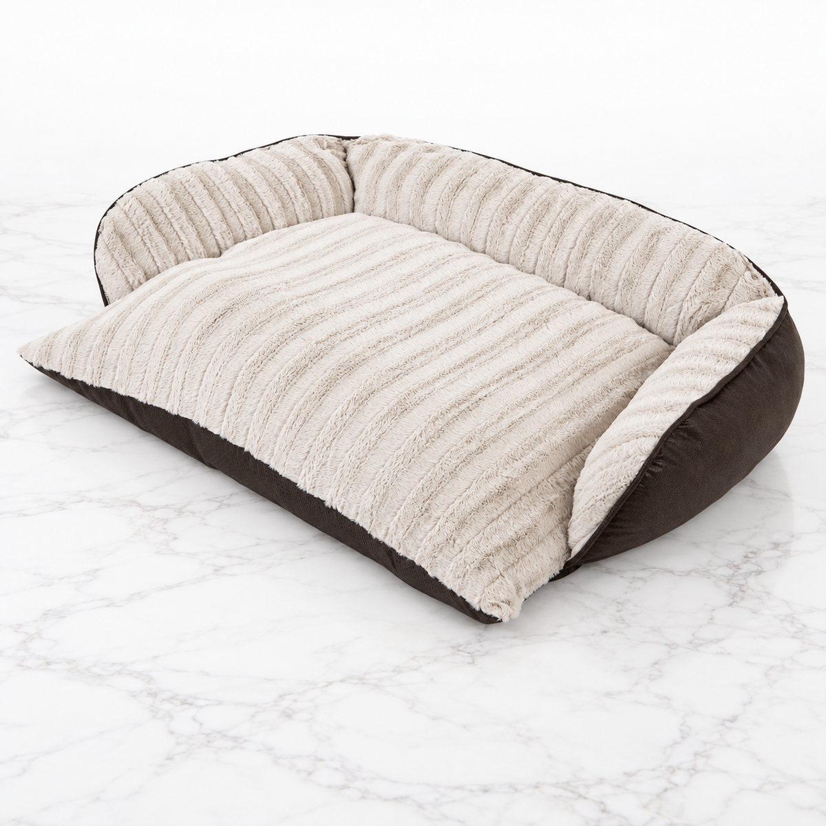 SnooZZy Rustic Luxury Comfy Couch Cream Brown Large — hero marble