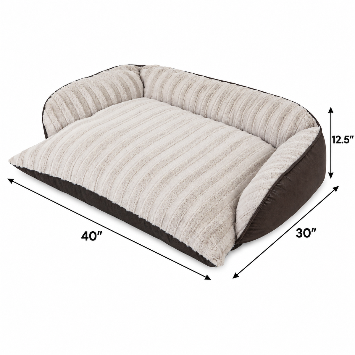 SnooZZy Rustic Luxury Comfy Couch Cream Brown Large — dimensions inches