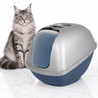 Petmate Basic Hooded Litter Pan, Blue Steel Base/Pearl Silver Hood, Jumbo — maine coon silver