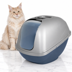 Petmate Basic Hooded Litter Pan, Blue Steel Base/Pearl Silver Hood, Jumbo — maine coon cream