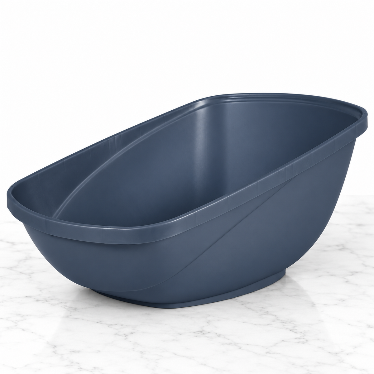 Petmate Hi-Back Open Litter Box, Blue Steel, Jumbo — hero marble