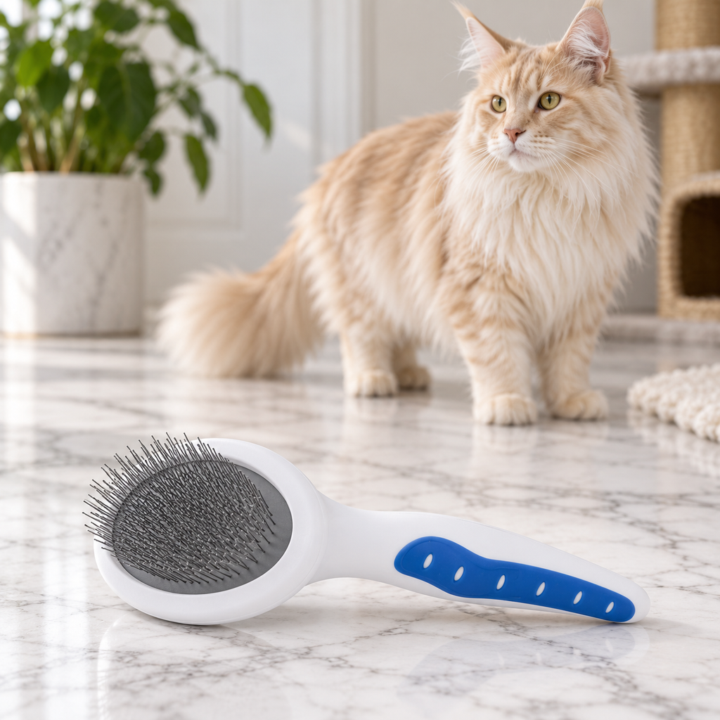 JW Gripsoft Slicker Brush for Cats — maine coon cream
