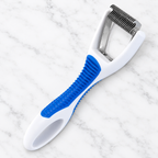 JW Gripsoft Cat Deshedding Tool, Assorted Colours, Blue and White Sample — hero marble