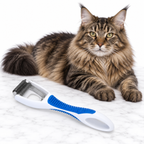 JW Gripsoft Cat Deshedding Tool, Assorted Colours, Blue and White Sample — maine coon brown