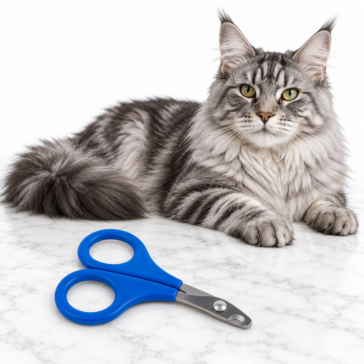 JW Gripsoft Cat Nail Clipper, Assorted Colours, Blue Sample — maine coon silver