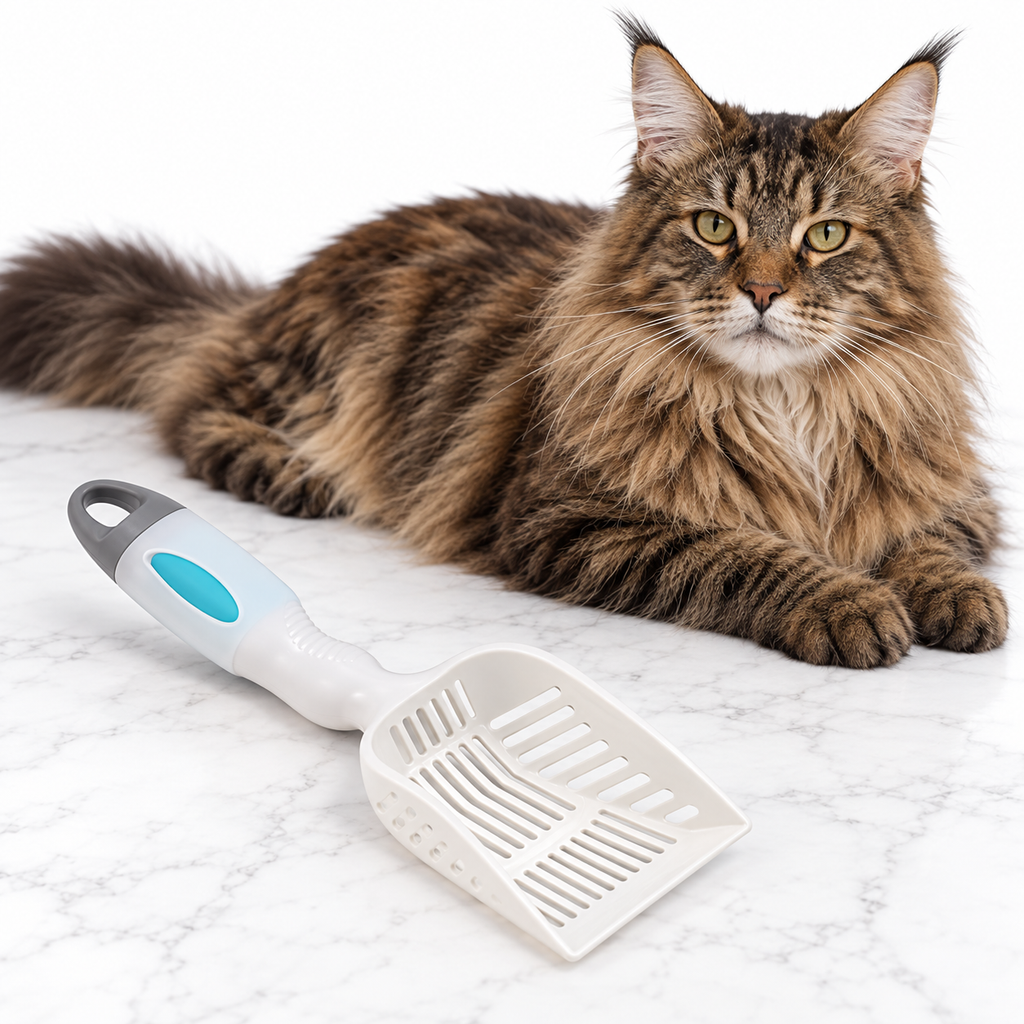 Arm & Hammer Deluxe 2-in-1 Litter Scoop, Pearl White — maine coon brown