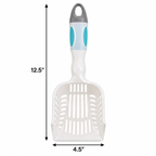 Arm & Hammer Deluxe 2-in-1 Litter Scoop, Pearl White — dimensions inches