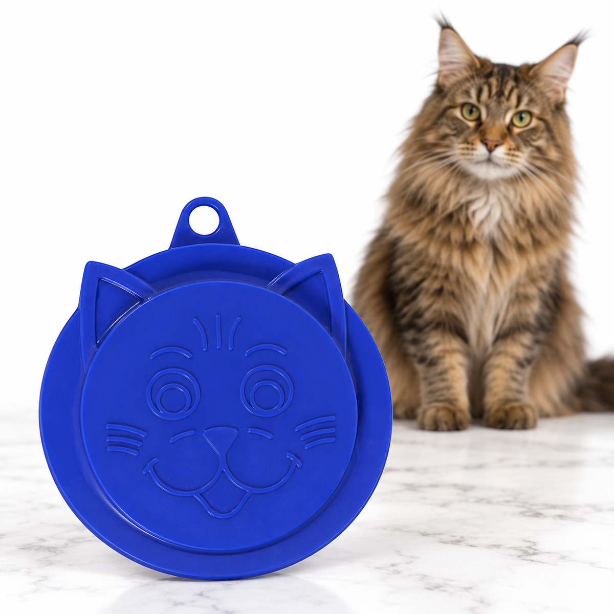 Petmate Kitty Kaps Can Topper, Blue — maine coon brown