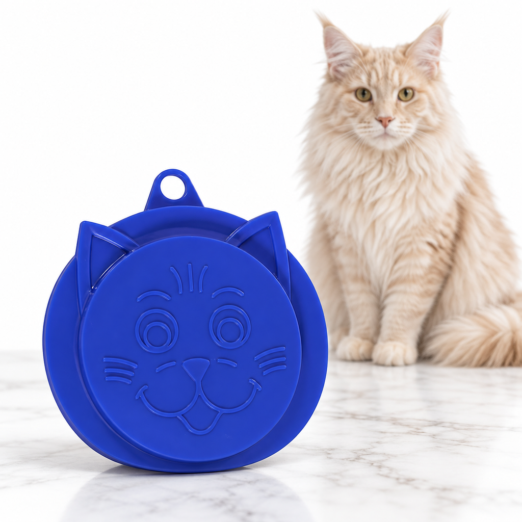 Petmate Kitty Kaps Can Topper, Blue — maine coon cream