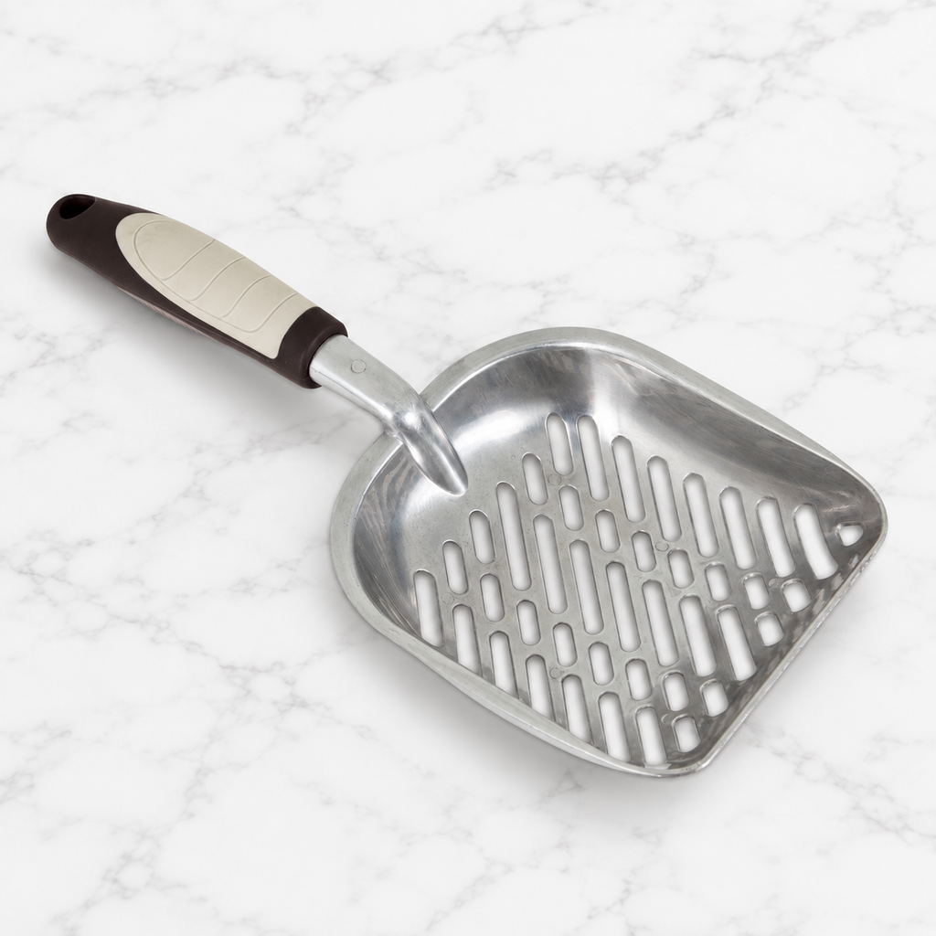 Petmate Metal Litter Scoop, Light/Dark Brown — hero marble