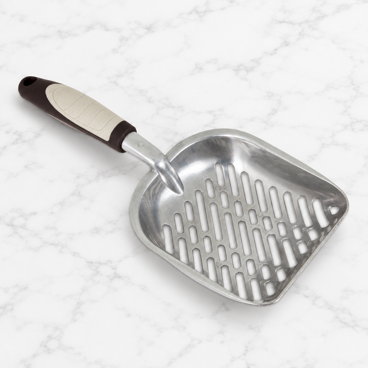 Petmate Metal Litter Scoop, Light/Dark Brown — hero marble