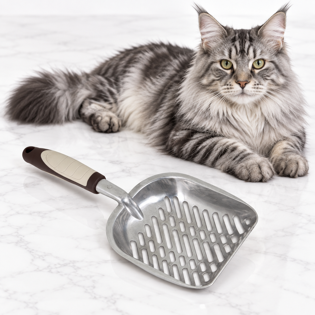 Petmate Metal Litter Scoop, Light/Dark Brown — maine coon silver