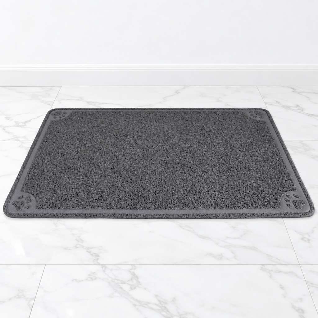 Extra-Large Litter Catcher Mat — 47 × 32 Inches on white marble