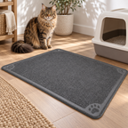 Extra-Large Litter Catcher Mat — 47 × 32 Inches beside a brown Maine Coon