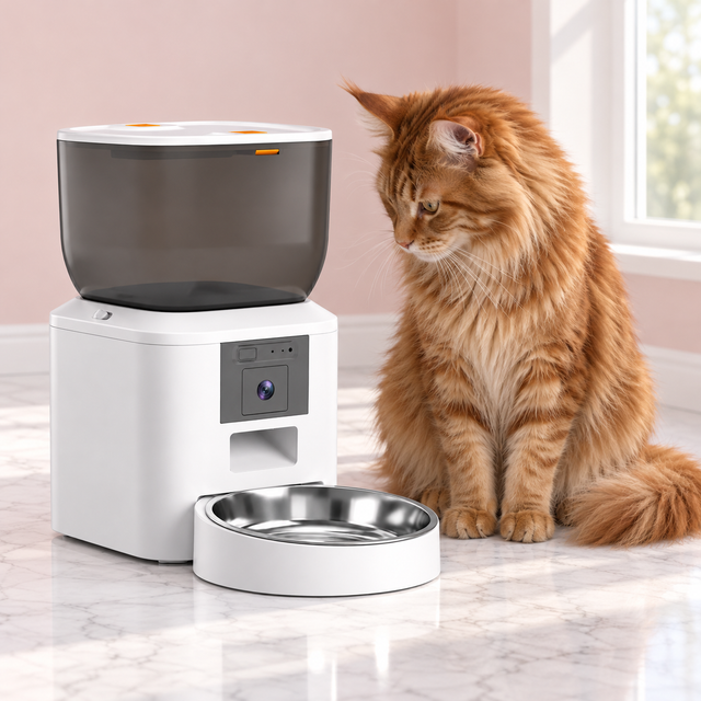 4L Wi-Fi Cat Feeder with Camera & Two-Way Audio