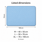 AeroMat listed sizes: M40by50cm,L50by70cm,XL70by100cm; XLshown