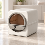 The Dome enclosed litter box in a neutral utility room