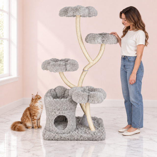 Flower Cat Tree 162cm | Multi-Level Tower – Floral Canopy