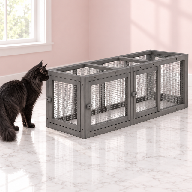 Large Cat Outdoor Tunnel 150cm – Modular Wooden Catio Run