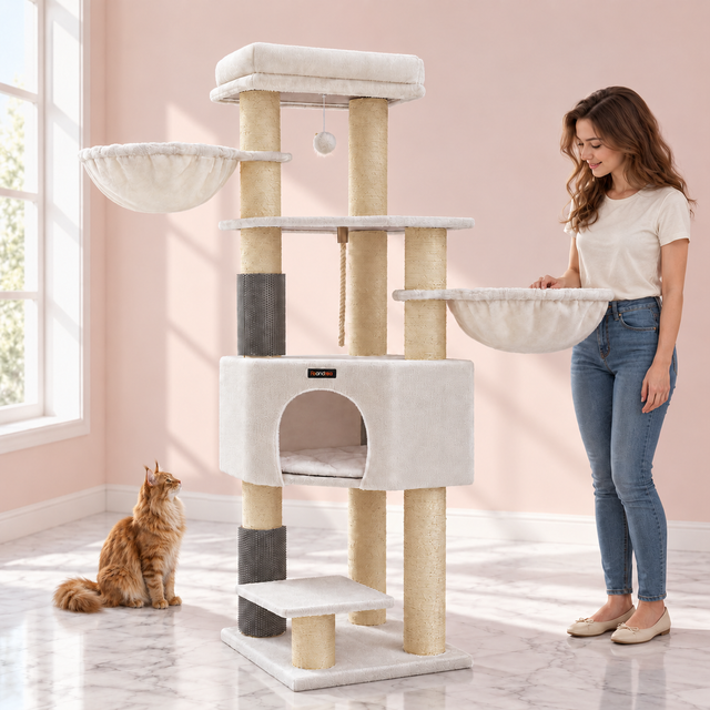 Cat Tree 160 cm – The Ivory Crown