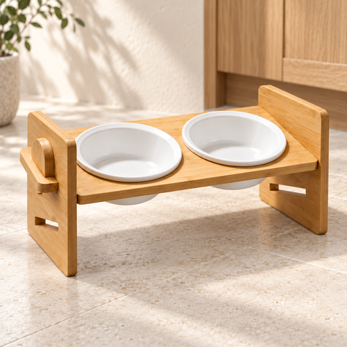 Kitty Buffet double bowl feeder in an elegant kitchen