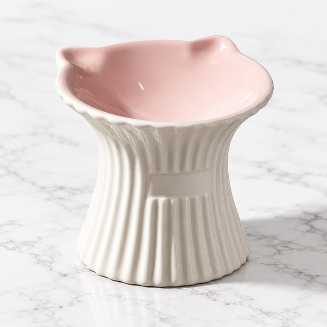 The Purr-celain — Elevated Ceramic Cat Bowl with Cat-Ear Rim