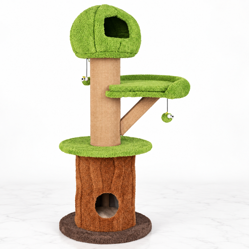 The Woodland Crown — 148cm Mushroom Cat Tower