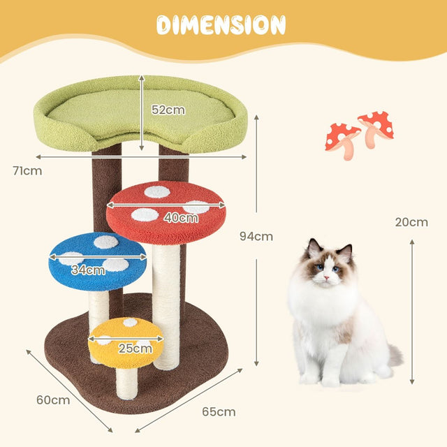 The Mushroom Steps dimensions: 94 cm high with 65 by 60 cm base and 71 by 52 cm top platform