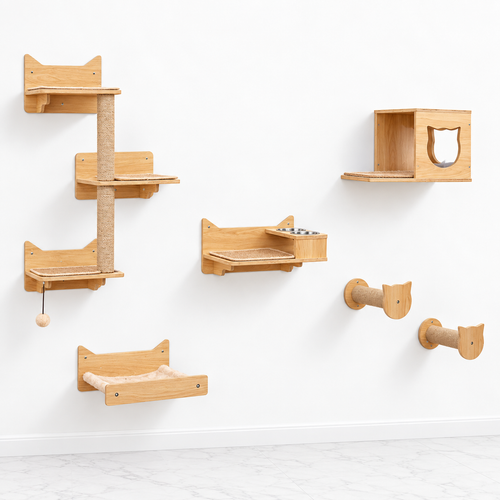The Crazy Cat Route — Six-Piece Wall Climbing & Feeding Set