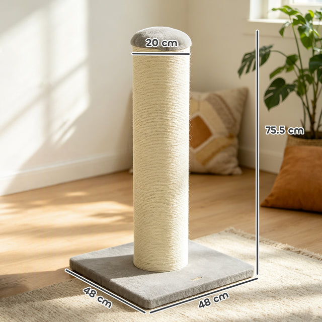 The Full Stretch scratching post dimensions: 75.5 cm high, 20 cm diameter and 48 cm square base