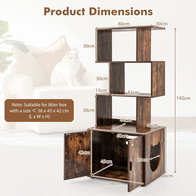 The Library Litter Cabinet dimensions: 60 by 45 by 142 centimetres