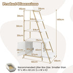 Dimension diagram for the 92 by 49 by 149 cm litter cabinet with five-level steps