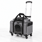 Compact Rolling Pet Carrier – 5.5kg Cat Limit — Grey — Giant Paws studio