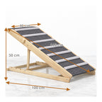 Folding wooden pet ramp dimensions: 110cm ramp, 100cm base and 50cm high