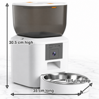 4L automatic cat feeder dimensions: 35cm long, 18.5cm deep and 30.5cm high