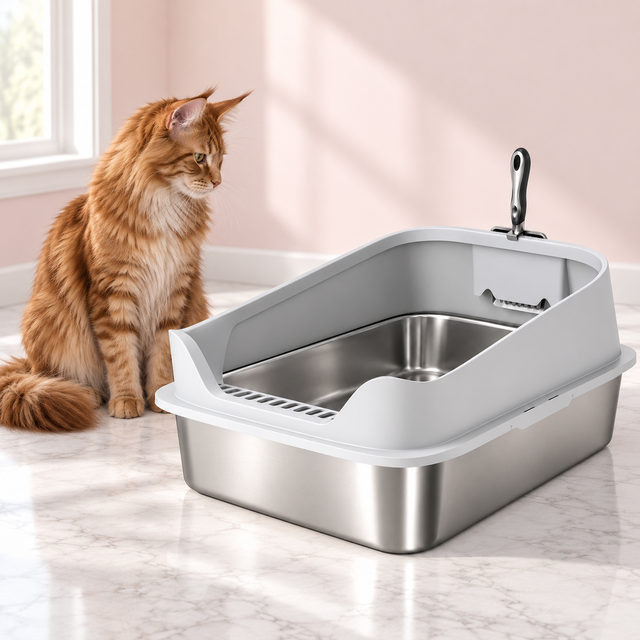 XL Stainless Steel Cat Litter Tray 60 cm – The Silver Gallery